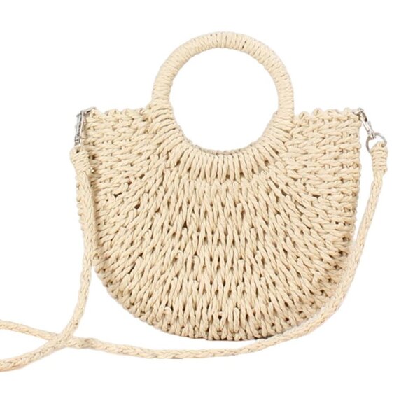 "I DO" Straw Women's Handbag Shoulder Strap BRIDE TO BE Hobo Bag - BRAND NEW - Picture 2 of 16
